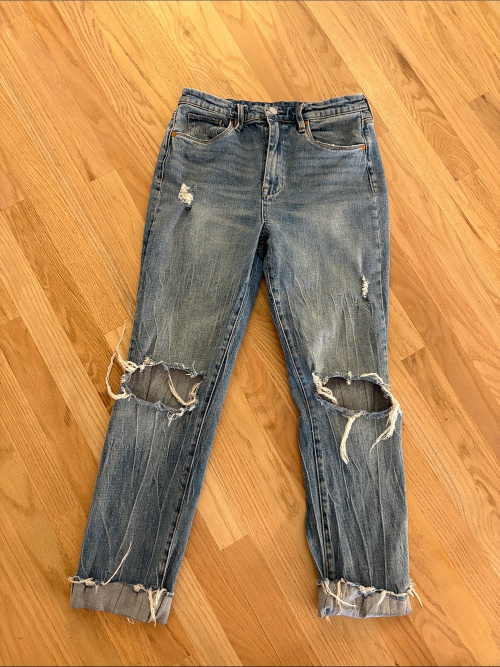Blank NYC Lafayette Distressed Light Blue Boyfriend Jeans